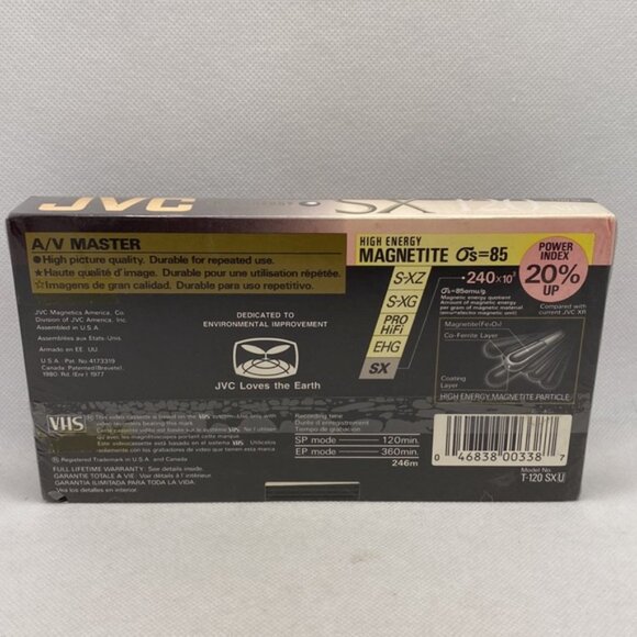 JVC T-120 SX High Energy Blank VHS Tape Factory Sealed - Picture 3 of 9